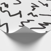 Papier Cadeau Noir et blanc moderne abstrait (Coin)