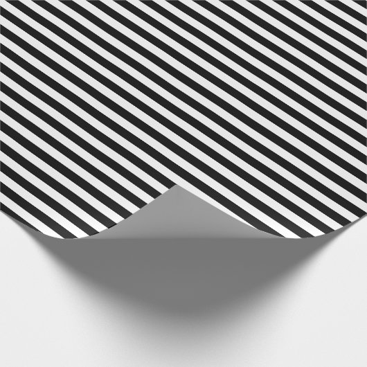 Papier Cadeau Noir et blanc rayé (Coin)