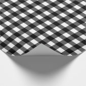 Papier Cadeau Noir et blanc rustique Buffalo plaqué Noël (Coin)