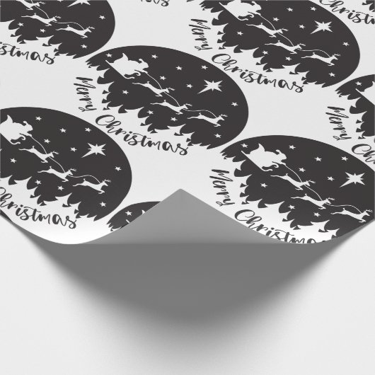 Papier Cadeau Noir et blanc simple (Coin)