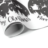 Papier Cadeau Noir et blanc simple (Coin rond)