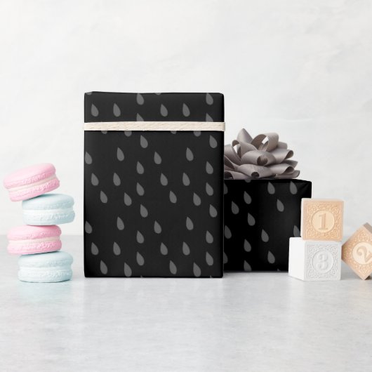 Papier Cadeau Noir et gris Simple Moderne Motif Wr (Baby Shower)