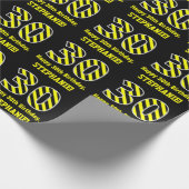 Papier Cadeau Noir et Jaune rayé "30"; 30e anniversaire + nom (Coin)