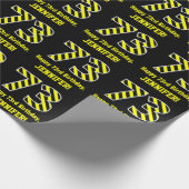 Papier Cadeau Noir et jaune rayé "73"; 73e anniversaire + nom (Coin)