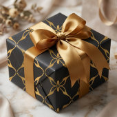 Papier Cadeau Noir et or géométrique
