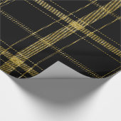 Papier Cadeau Noir et or Plaid-03 (Coin)