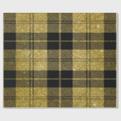 Papier Cadeau Noir et or Plaid-04 (Plat)