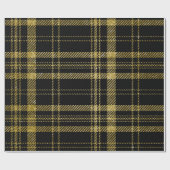 Papier Cadeau Noir et or Plaid-07 (Plat)