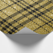 Papier Cadeau Noir et or Plaid-13 (Coin)