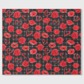Papier Cadeau Noir et rouge (Plat)