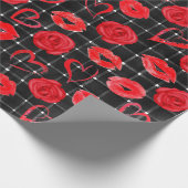 Papier Cadeau Noir et rouge (Coin)