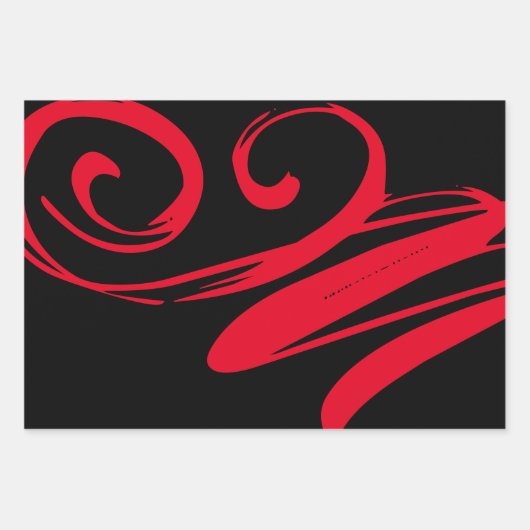 Papier cadeau noir et rouge cool (Devant 2)