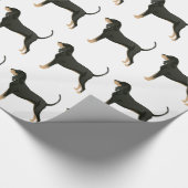 Papier Cadeau Noir et Tan Coonhound Basic race personnalisable (Coin)