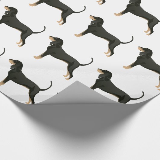 Papier Cadeau Noir et Tan Coonhound Basic race personnalisable (Coin)