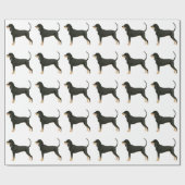 Papier Cadeau Noir et Tan Coonhound Basic race personnalisable (Plat)