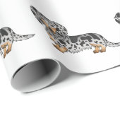 Papier Cadeau Noir Et Tan Dapper Long Cheveux Motif (Coin rond)