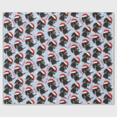 Papier Cadeau Noir et Tan LonghEI Dachshund Noël (Plat)