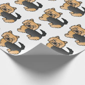 Papier Cadeau Noir Et Tan Norwich Terrier Motif De Cartographie (Coin)