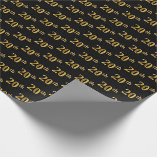 Papier Cadeau Noir, événement d'or de Faux 20ème (vingtième)