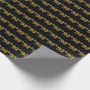 Papier Cadeau Noir, événement d'or quatre-vingt-dixième de Fa