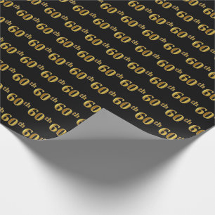 Papier Cadeau Noir, événement d'or soixantième de Faux