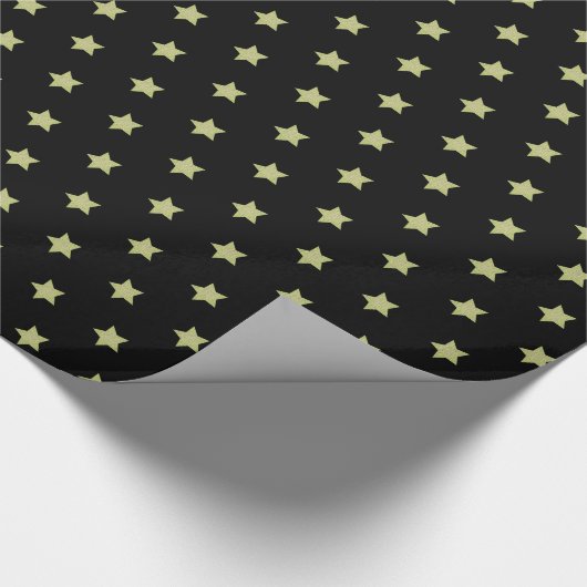 Papier Cadeau Noir & Gold Star Motif Noël (Coin)