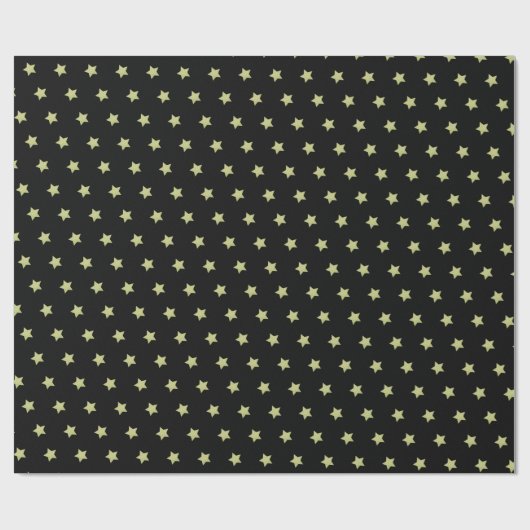 Papier Cadeau Noir & Gold Star Motif Noël (Plat)