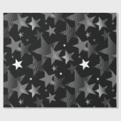 Papier Cadeau noir gris argenté (Plat)