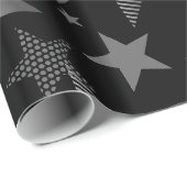 Papier Cadeau noir gris argenté (Coin rond)