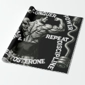 Papier cadeau noir Gym Warrior (Déroulé)