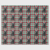 Papier Cadeau Noir Labradoodé Chien et vacances Jour de Noël (Plat)