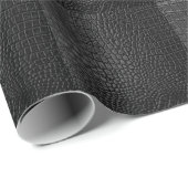 Papier Cadeau Noir lisse : Cuir Texture Élégance (Coin rond)