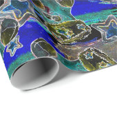 Papier Cadeau Noir Lumière Non Noël Motif de réveil (Coin rond)