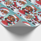 Papier Cadeau Noir M. & Mme Claus papier d'emballage (Coin)