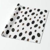 Papier Cadeau Noir Marron à pois (Déroulé)
