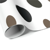 Papier Cadeau Noir Marron à pois (Coin rond)