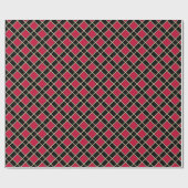 Papier Cadeau Noir moderne et rouge Bourgogne À damiers Motif (Plat)