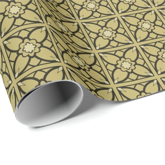 Papier Cadeau Noir 'N' Or (Coin rond)