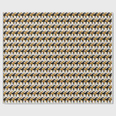 Papier Cadeau Noir, or mat et Cheval Blanc (Plat)