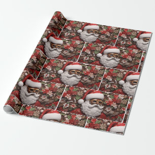 Papier Cadeau Noir Père Noël Melanin Noël 3D St Nick
