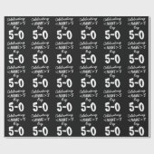 Papier Cadeau Noir personnalisé 50e anniversaire (Plat)