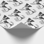 Papier Cadeau Noir Rocheux Jack Russell Terrier Chien Motif (Coin)