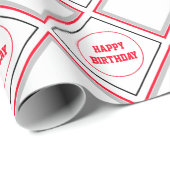 Papier Cadeau Noir Rouge Et Blanc (Coin rond)