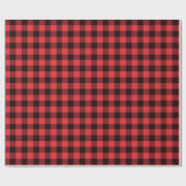 Papier Cadeau Noir rouge et noir Buffalo plaid Noël (Plat)
