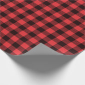 Papier Cadeau Noir rouge et noir Buffalo plaid Noël (Coin)