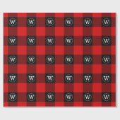 Papier Cadeau Noir rouge XXL Buffalo Planté Lumberjack IR Monogr (Plat)