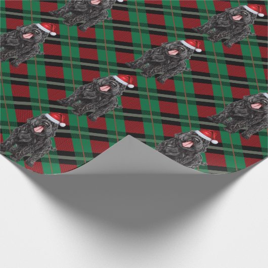 Papier Cadeau Noir Russe Terrier Jour férié Noël (Coin)