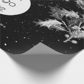 Papier Cadeau Noir Rustique Blanc Vacances Affaires Logo Noël (Coin)