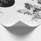 Papier Cadeau Noir Rustique Blanc Vacances Affaires Logo Noël (Coin)