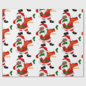 Papier Cadeau noir santa claus (Plat)